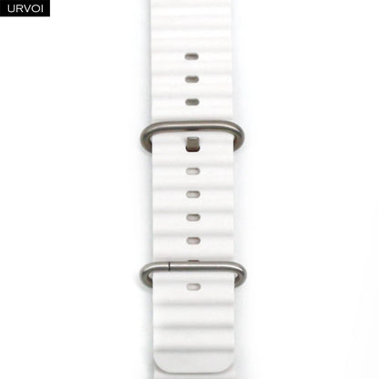 URVOI Ocean Band for  Watch Ultra 3 2 Strap Series 11 10 9 8 SE Sport Band for Iwatch Silicone Wristband Black Buckle 49Mm