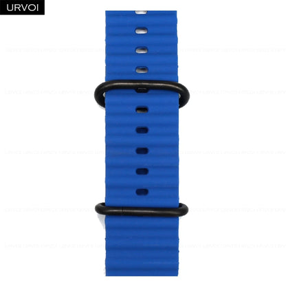 URVOI Ocean Band for  Watch Ultra 3 2 Strap Series 11 10 9 8 SE Sport Band for Iwatch Silicone Wristband Black Buckle 49Mm
