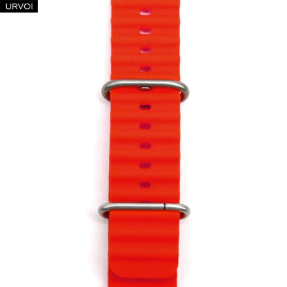 URVOI Ocean Band for  Watch Ultra 3 2 Strap Series 11 10 9 8 SE Sport Band for Iwatch Silicone Wristband Black Buckle 49Mm