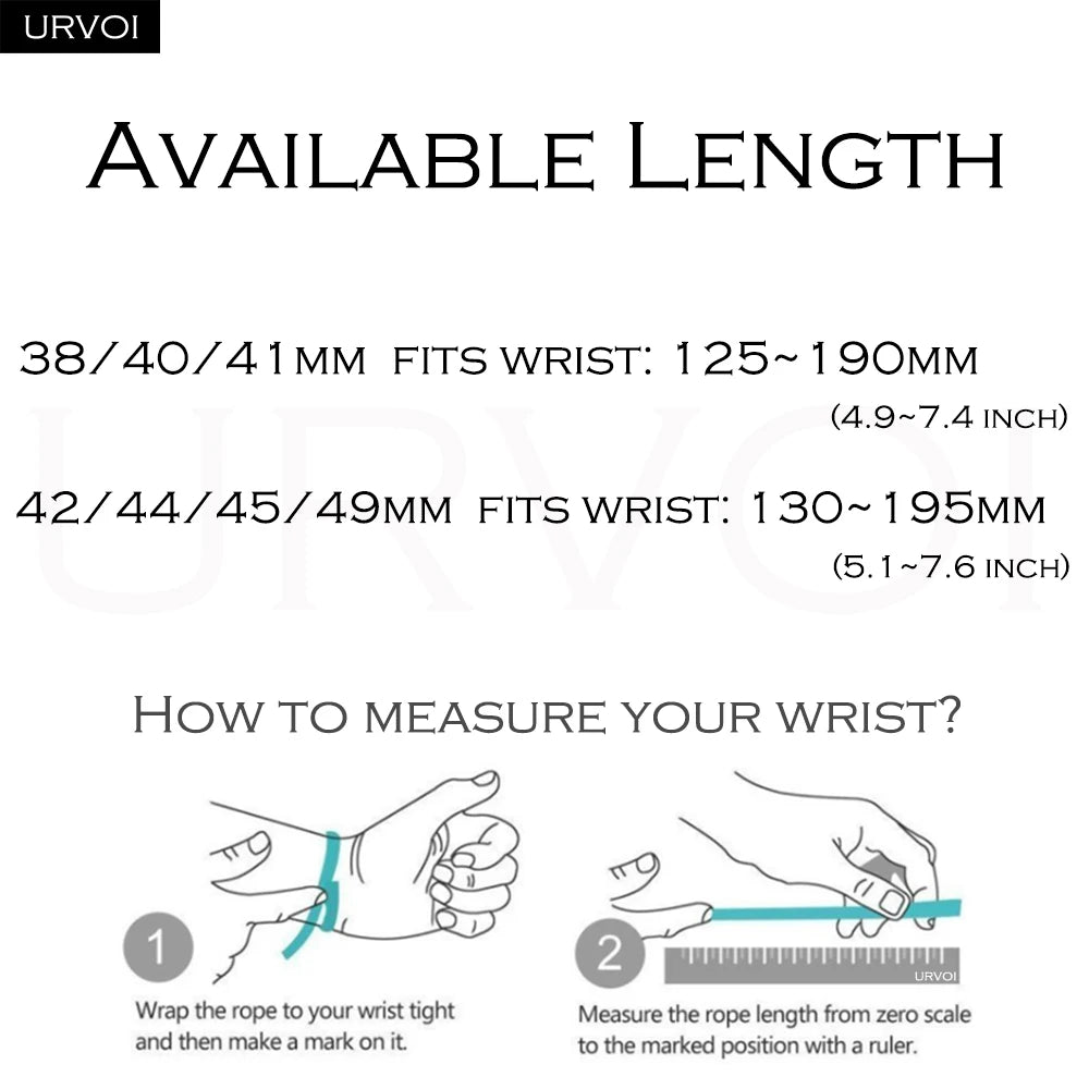 URVOI Ocean Band for  Watch Ultra 3 2 Strap Series 11 10 9 8 SE Sport Band for Iwatch Silicone Wristband Black Buckle 49Mm