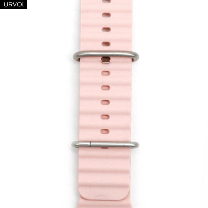 URVOI Ocean Band for  Watch Ultra 3 2 Strap Series 11 10 9 8 SE Sport Band for Iwatch Silicone Wristband Black Buckle 49Mm