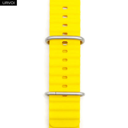 URVOI Ocean Band for  Watch Ultra 3 2 Strap Series 11 10 9 8 SE Sport Band for Iwatch Silicone Wristband Black Buckle 49Mm