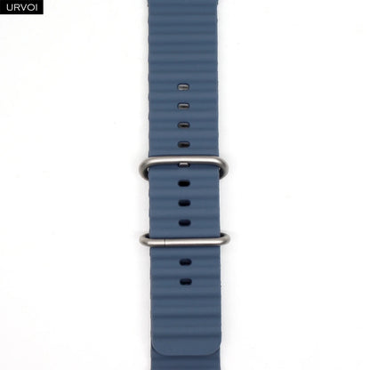 URVOI Ocean Band for  Watch Ultra 3 2 Strap Series 11 10 9 8 SE Sport Band for Iwatch Silicone Wristband Black Buckle 49Mm