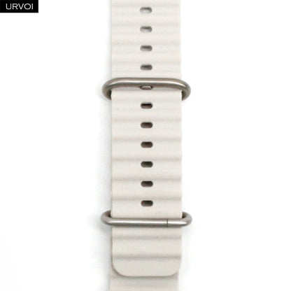 URVOI Ocean Band for  Watch Ultra 3 2 Strap Series 11 10 9 8 SE Sport Band for Iwatch Silicone Wristband Black Buckle 49Mm