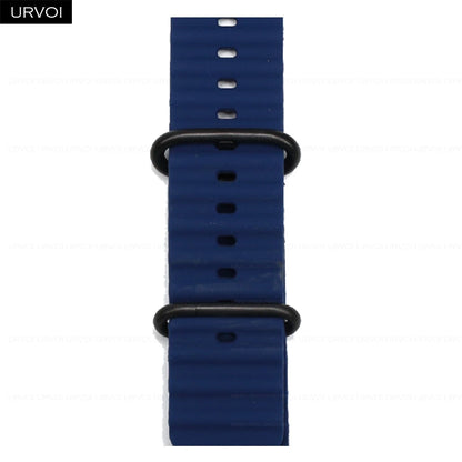 URVOI Ocean Band for  Watch Ultra 3 2 Strap Series 11 10 9 8 SE Sport Band for Iwatch Silicone Wristband Black Buckle 49Mm