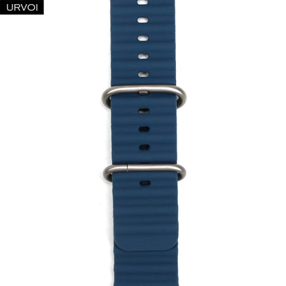 URVOI Ocean Band for  Watch Ultra 3 2 Strap Series 11 10 9 8 SE Sport Band for Iwatch Silicone Wristband Black Buckle 49Mm