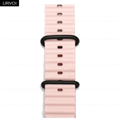 URVOI Ocean Band for  Watch Ultra 3 2 Strap Series 11 10 9 8 SE Sport Band for Iwatch Silicone Wristband Black Buckle 49Mm