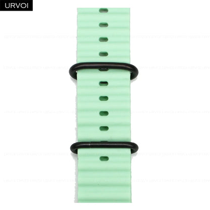 URVOI Ocean Band for  Watch Ultra 3 2 Strap Series 11 10 9 8 SE Sport Band for Iwatch Silicone Wristband Black Buckle 49Mm