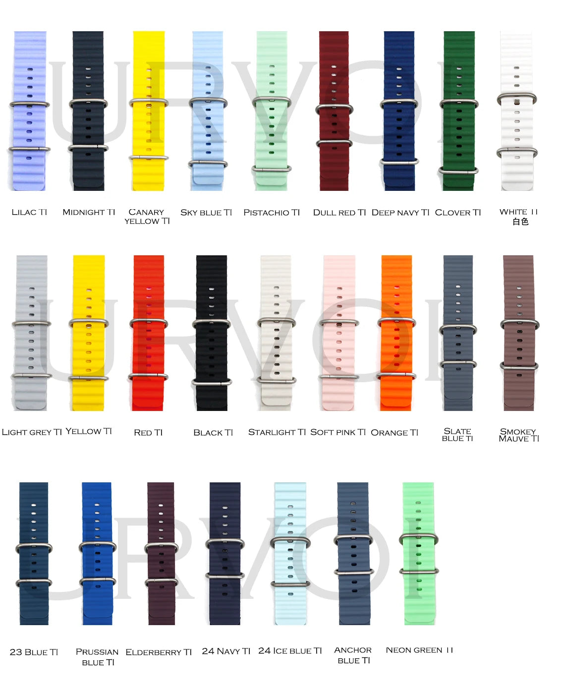 URVOI Ocean Band for  Watch Ultra 3 2 Strap Series 11 10 9 8 SE Sport Band for Iwatch Silicone Wristband Black Buckle 49Mm