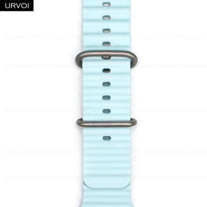 URVOI Ocean Band for  Watch Ultra 3 2 Strap Series 11 10 9 8 SE Sport Band for Iwatch Silicone Wristband Black Buckle 49Mm