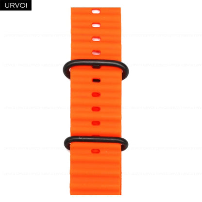 URVOI Ocean Band for  Watch Ultra 3 2 Strap Series 11 10 9 8 SE Sport Band for Iwatch Silicone Wristband Black Buckle 49Mm