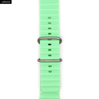 URVOI Ocean Band for  Watch Ultra 3 2 Strap Series 11 10 9 8 SE Sport Band for Iwatch Silicone Wristband Black Buckle 49Mm