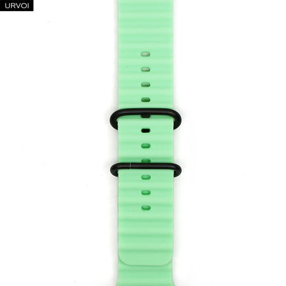 URVOI Ocean Band for  Watch Ultra 3 2 Strap Series 11 10 9 8 SE Sport Band for Iwatch Silicone Wristband Black Buckle 49Mm