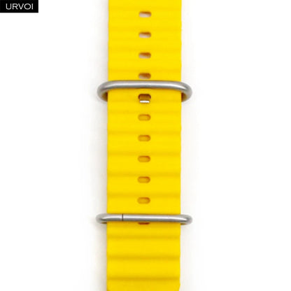 URVOI Ocean Band for  Watch Ultra 3 2 Strap Series 11 10 9 8 SE Sport Band for Iwatch Silicone Wristband Black Buckle 49Mm