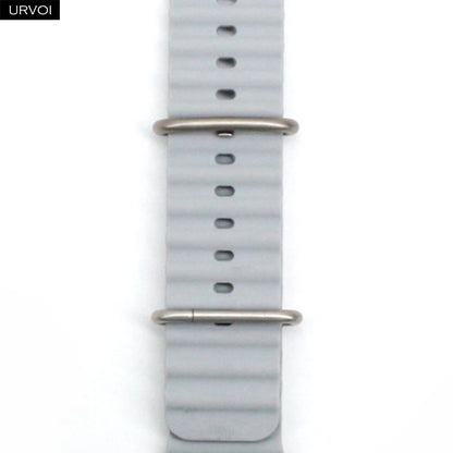 URVOI Ocean Band for  Watch Ultra 3 2 Strap Series 11 10 9 8 SE Sport Band for Iwatch Silicone Wristband Black Buckle 49Mm