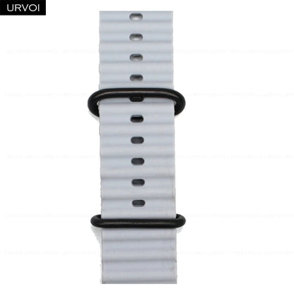 URVOI Ocean Band for  Watch Ultra 3 2 Strap Series 11 10 9 8 SE Sport Band for Iwatch Silicone Wristband Black Buckle 49Mm