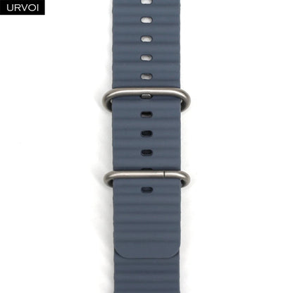 URVOI Ocean Band for  Watch Ultra 3 2 Strap Series 11 10 9 8 SE Sport Band for Iwatch Silicone Wristband Black Buckle 49Mm