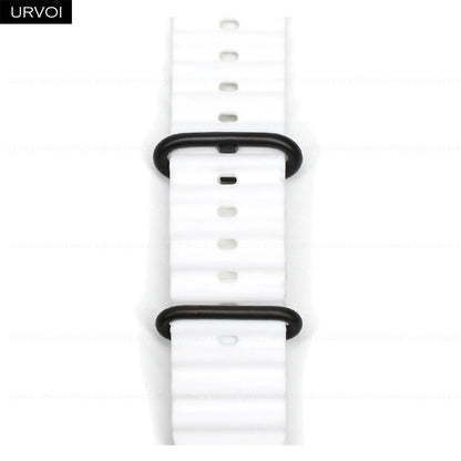 URVOI Ocean Band for  Watch Ultra 3 2 Strap Series 11 10 9 8 SE Sport Band for Iwatch Silicone Wristband Black Buckle 49Mm