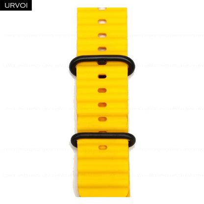 URVOI Ocean Band for  Watch Ultra 3 2 Strap Series 11 10 9 8 SE Sport Band for Iwatch Silicone Wristband Black Buckle 49Mm