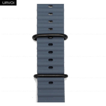 URVOI Ocean Band for  Watch Ultra 3 2 Strap Series 11 10 9 8 SE Sport Band for Iwatch Silicone Wristband Black Buckle 49Mm